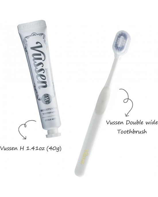Vussen Travel Kit H | Четка Double-Wide + Vussen H за избелване - Комплекти за път Vussen vussen travel kit h | Четка double-wide + vussen h за избелване, Комплекти за път vussen